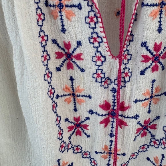 Roberta Roller Rabbit Embroidered Peasant Blouse Tassels - Picture 2 of 4